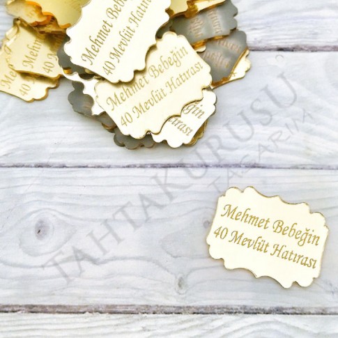 Pleksi ayna lazer kesim Etiket 1